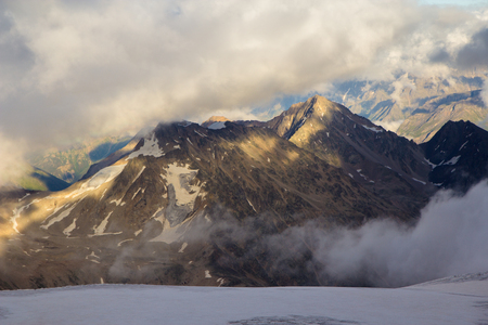 Panoramic view of Elbrus mountainの写真素材