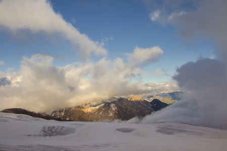 Panoramic view of Elbrus mountainの写真素材