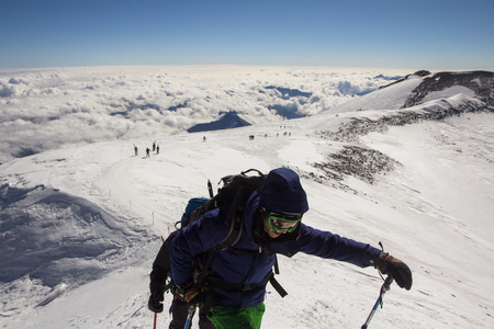 2013 08 Mount Elbrus, Russia: Climb to Elbrus mountainのeditorial素材