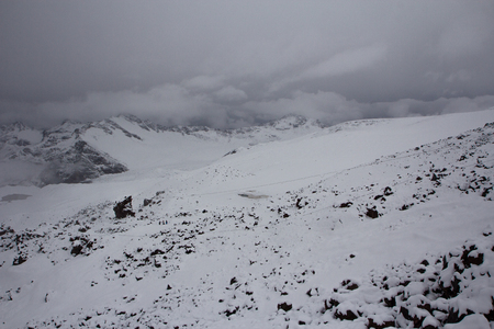 Panoramic view of Elbrus mountainの写真素材