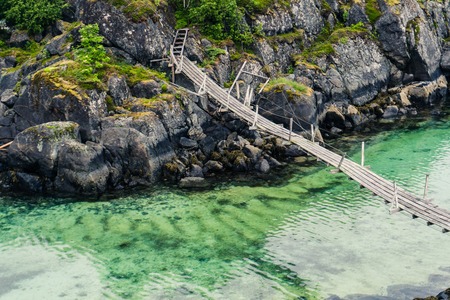 Mountain landscapes on the Norwegian Seaの写真素材