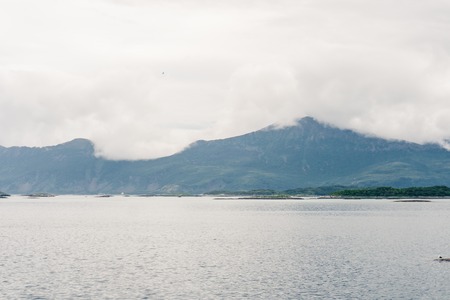 Mountain landscapes on the Norwegian Seaの写真素材