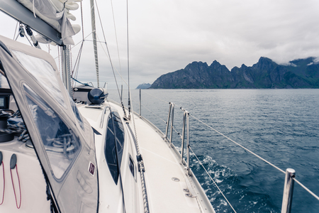 Mountain landscapes on the Norwegian Seaの写真素材
