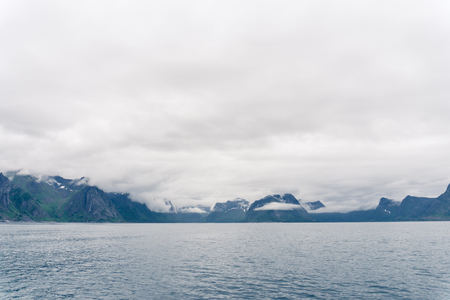 Mountain landscapes on the Norwegian Seaの写真素材