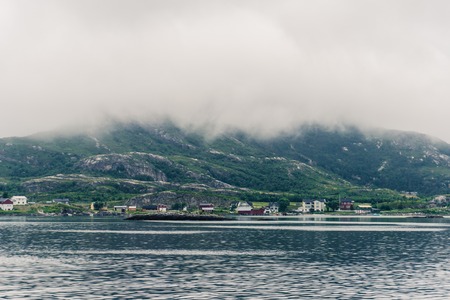 Mountain landscapes on the Norwegian Seaの写真素材
