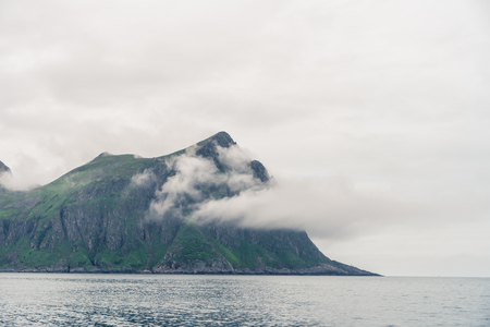 Mountain landscapes on the Norwegian Seaの写真素材