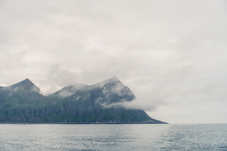 Mountain landscapes on the Norwegian Seaの写真素材