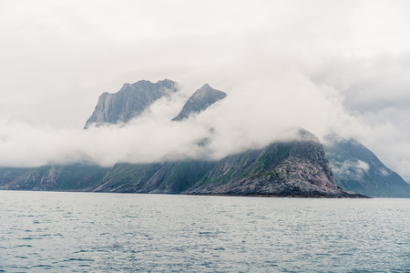 Mountain landscapes on the Norwegian Seaの写真素材