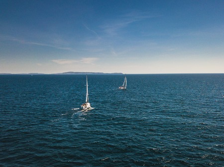 Sailing in the sea in the Irelandの写真素材