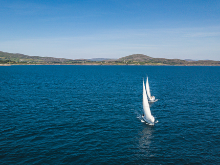 Sailing in the sea in the Irelandの写真素材