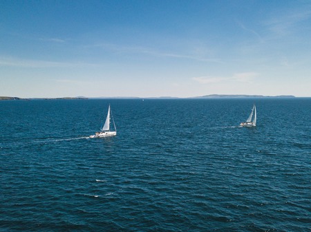 Sailing in the sea in the Irelandの写真素材