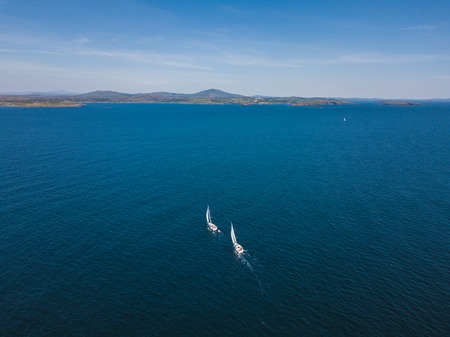 Sailing in the sea in the Irelandの写真素材
