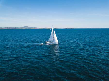 Sailing in the sea in the Irelandの写真素材