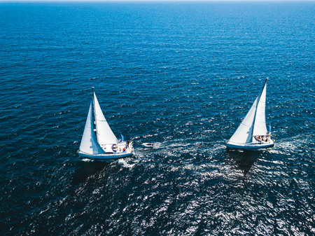 Sailing in the sea in the Irelandの写真素材