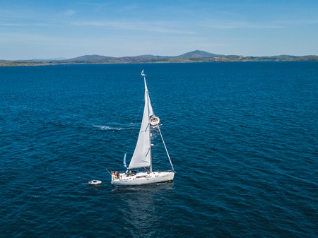 Sailing in the sea in the Irelandの写真素材