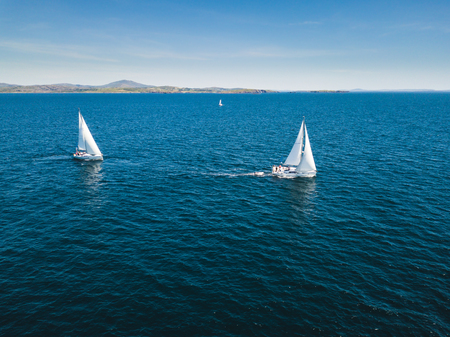 Sailing in the sea in the Irelandの写真素材