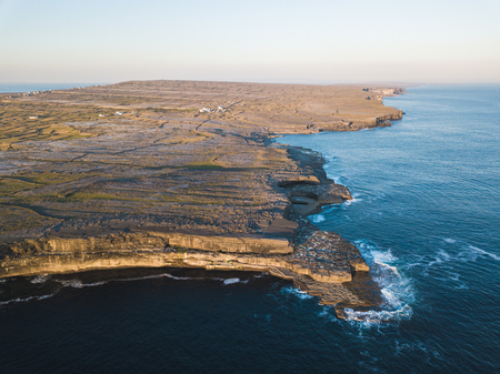 Aran Island cliffs at sunsetの写真素材