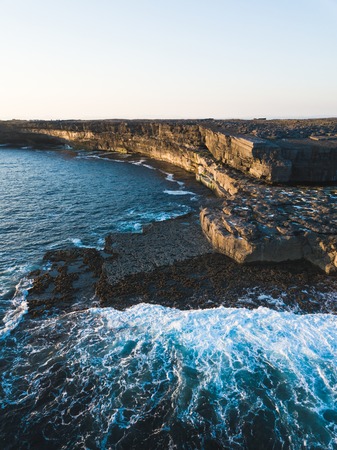 Aran Island cliffs at sunsetの写真素材