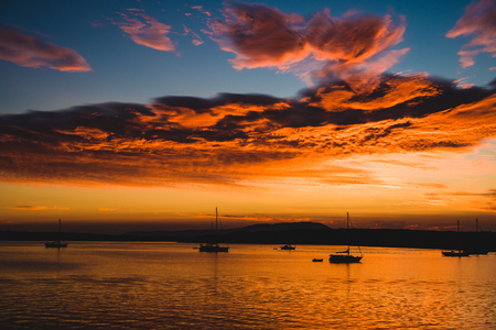 Great sunset in Baltimore Harbour - Co Cork - Ireland - Irlandeの写真素材