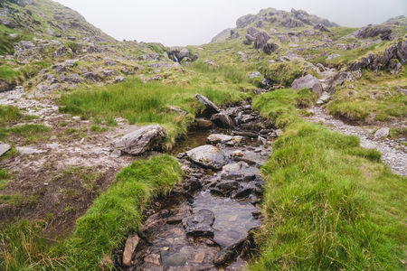 On the track of devils ladder to Carrauntoohilの写真素材
