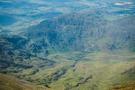 Irish mountains view from Carrauntoohil in summerの写真素材