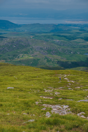 Irish mountains view from Carrauntoohil in summerの写真素材