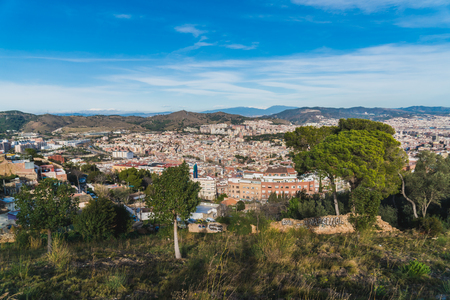 Barcelona panoramic view from mountainの写真素材