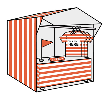 tent for trade. the red stripes vectorのイラスト素材