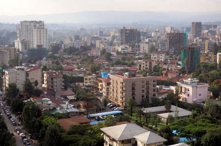 Addis Ababa, Ethiopia, 18 July 2019 : The vast city of Addis Ababa, capital of Ethiopia is one of...