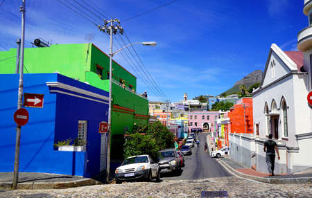 Colourful houses in the bo-kaap region of Cape Town, South Africaのeditorial素材