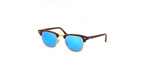sunglasses online shop white background fashion design glasses blue brownの写真素材