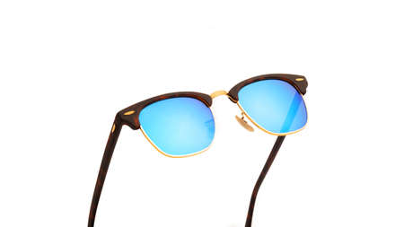 sunglasses online shop white background fashion design glasses blue brownの写真素材