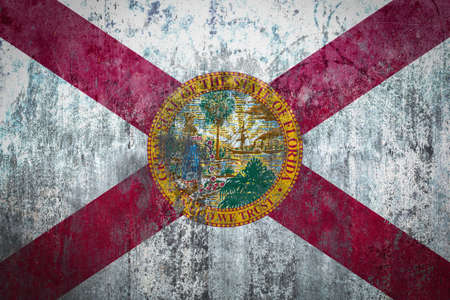Florida Flag painted on a Wallの写真素材