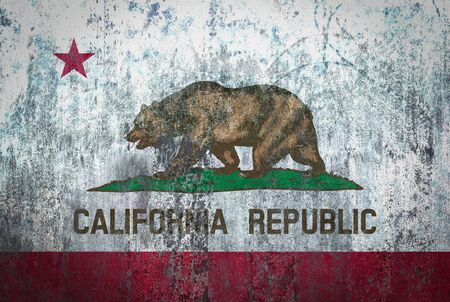 California Flag painted on a Wallの写真素材