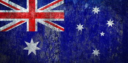 Australia Flag painted on a Wallの写真素材