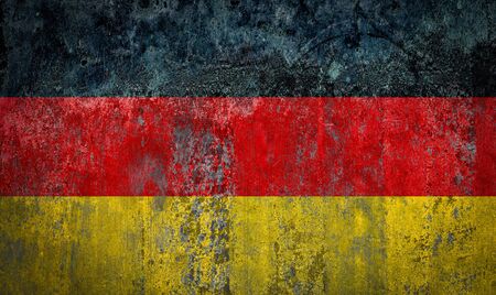 Germany Flag painted on a Wallの写真素材