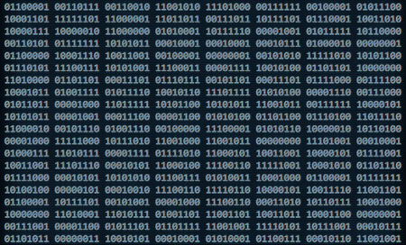 Binary Codes on Old Screen Blue
