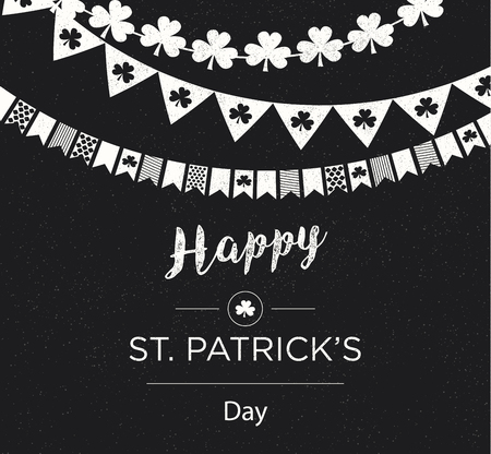 Saint Patrick banner over the chalkboard. Vector. Design element.のイラスト素材
