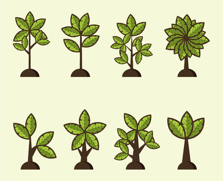 Cartoon vector trees setのイラスト素材