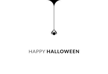 Happy halloween vector poster with spider and web. Vector illustrationの写真素材