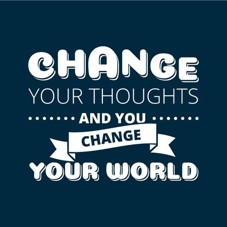 Change your thoughts vector poster over dark backgroundのイラスト素材