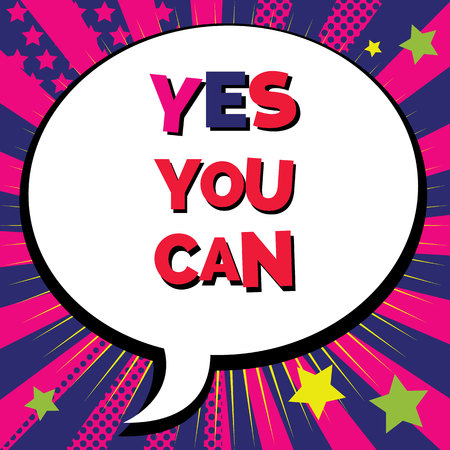 Yes you can vector background pop art element with bubbleのイラスト素材