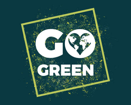 Modern Go Green Environment Label Logo Illustrationのイラスト素材