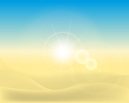 summer beach background with sun for banner, flyer, invitation, poster, web site. vector illustrationのイラスト素材