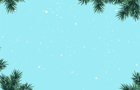 Christmas background with christmas fir tree branch. Vector illustrationのイラスト素材