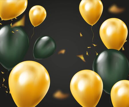 Colorful Balloons Flying for Party and Celebrations Vector Background. Vector Illustrationのイラスト素材
