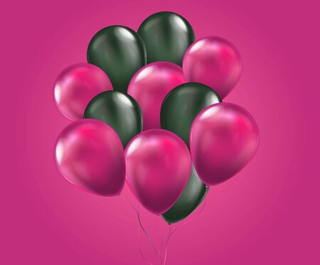 Colorful Balloons Flying for Party and Celebrations Vector Background. Vector Illustrationのイラスト素材