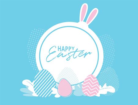Banner templates. Happy Easter. Vector background. Colorful eggsのイラスト素材