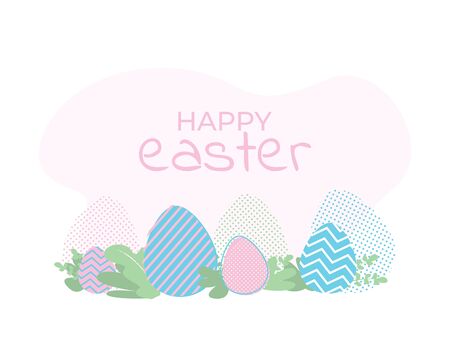 Banner templates. Happy Easter. Vector background. Colorful eggsのイラスト素材