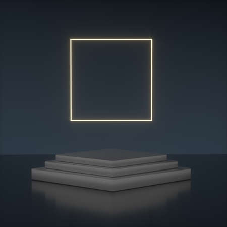 Stage and gifts with lovely background, 3d rendering. Computer digital drawing.の写真素材